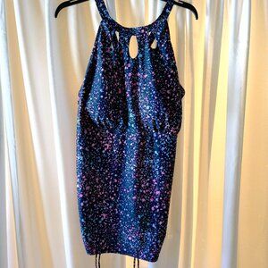 NWT Women's Aqua Eve Size 22W Navy Blue w/Colored Specs Tankini